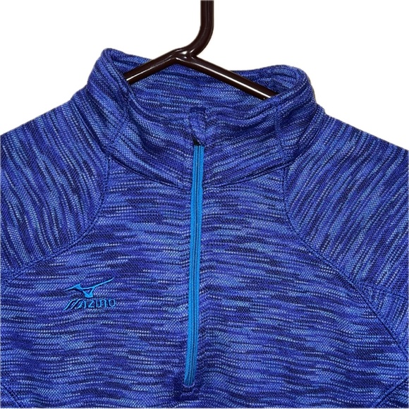 Mizuno Drylite Performance Flex Top 1/4 Zip Pullover Marbled Blue Womens Size L - Picture 8 of 11